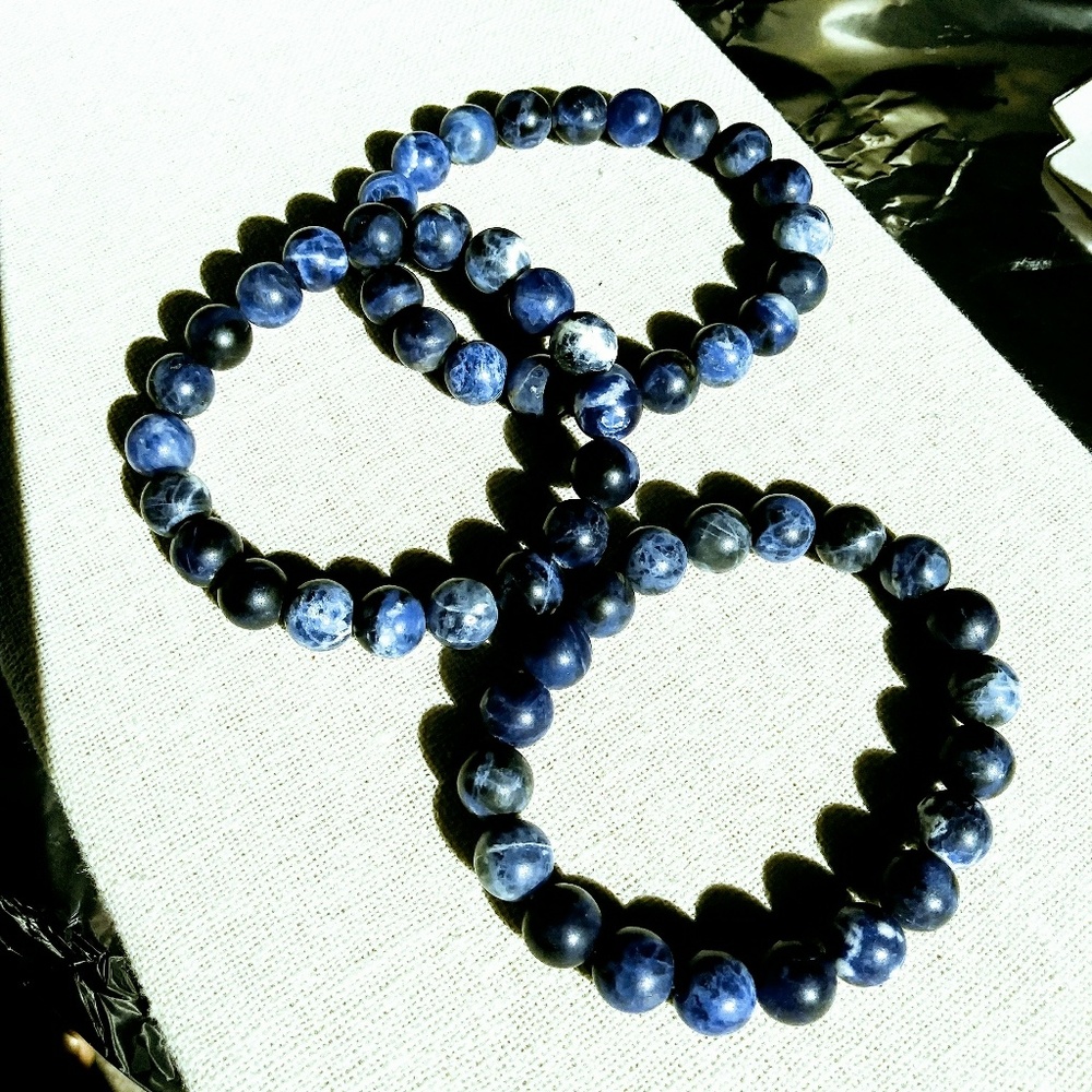 Sodalite gemstone stretchy bracelet
